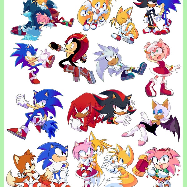 Sonic Hedgehog Stickers Svg Etsy