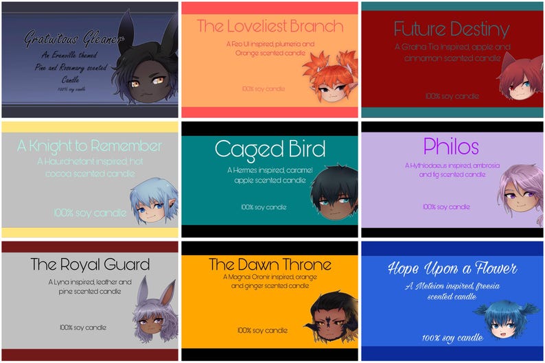 FFXIV Character Themed Candles! Etsy