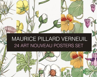 Art Nouveau Botanical Prints – Vintage Verneuil Illustration Set (Digital Download)