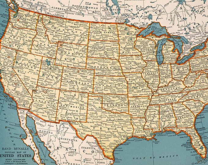 Old Map of United States of America Digital Print Instant Digital ...