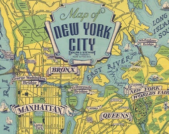 New York 地図ヴィンテージポスター　フレーム付き 1930s Vintage Map ビンテージ 地図 マップポスター (カリフォルニア
