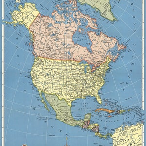 Old Map of United States of America Digital Download - US PRINTABLE Map ...