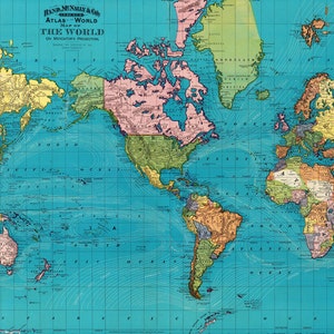 World map printable digital download.Vintage World Map. 1897 Old World Map - World Map high resolution - Instant Digital Download.PRINTABLE