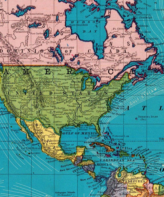 世界地図の印刷可能なデジタルダウンロード。ビンテージ世界地図