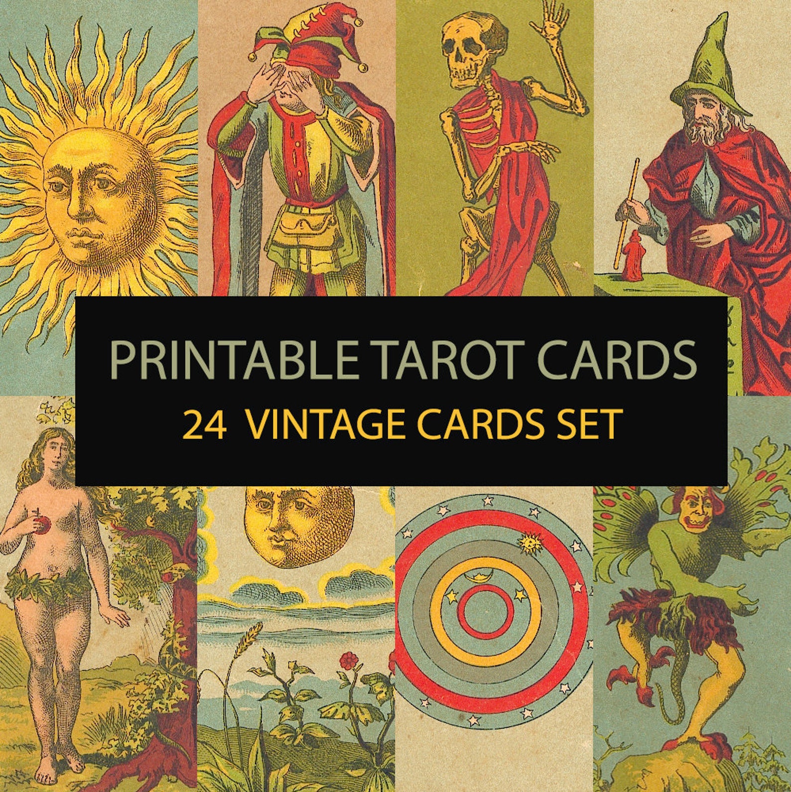 printable-vintage-tarot-cards-digital-tarot-art-set-of-24-etsy-uk
