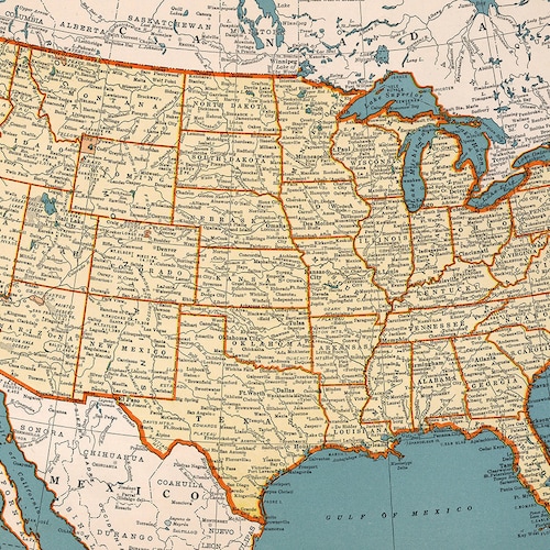 Old Map of United States of America Map Digital Download - Etsy