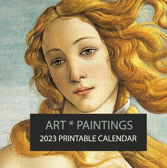 2023 Art Paintings Printable Calendar. Wall Calendar 2023 Etsy Australia