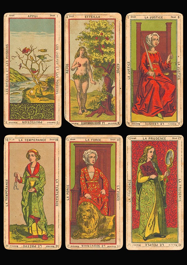 Printable Vintage Tarot Cards. Digital Tarot Art Set of 24. - Etsy