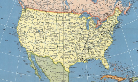 old map of united states of america digital download us etsy canada