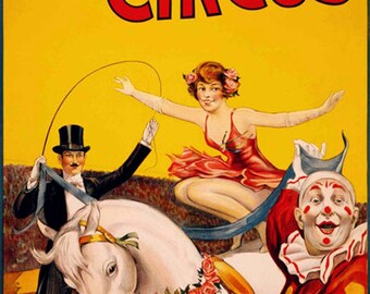 ヴィンテージサーカスポスタープリント、カーニバルスクラップ