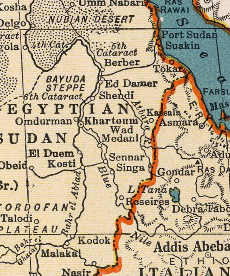 Africa digital map print. Antique printable Africa poster. image 4