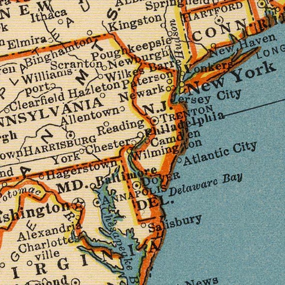 Old Map of United States of America Digital Print - Instant
