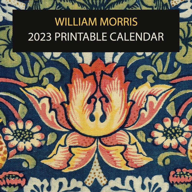 2023 William Morris DIGITAL Calendar . William Morris Etsy