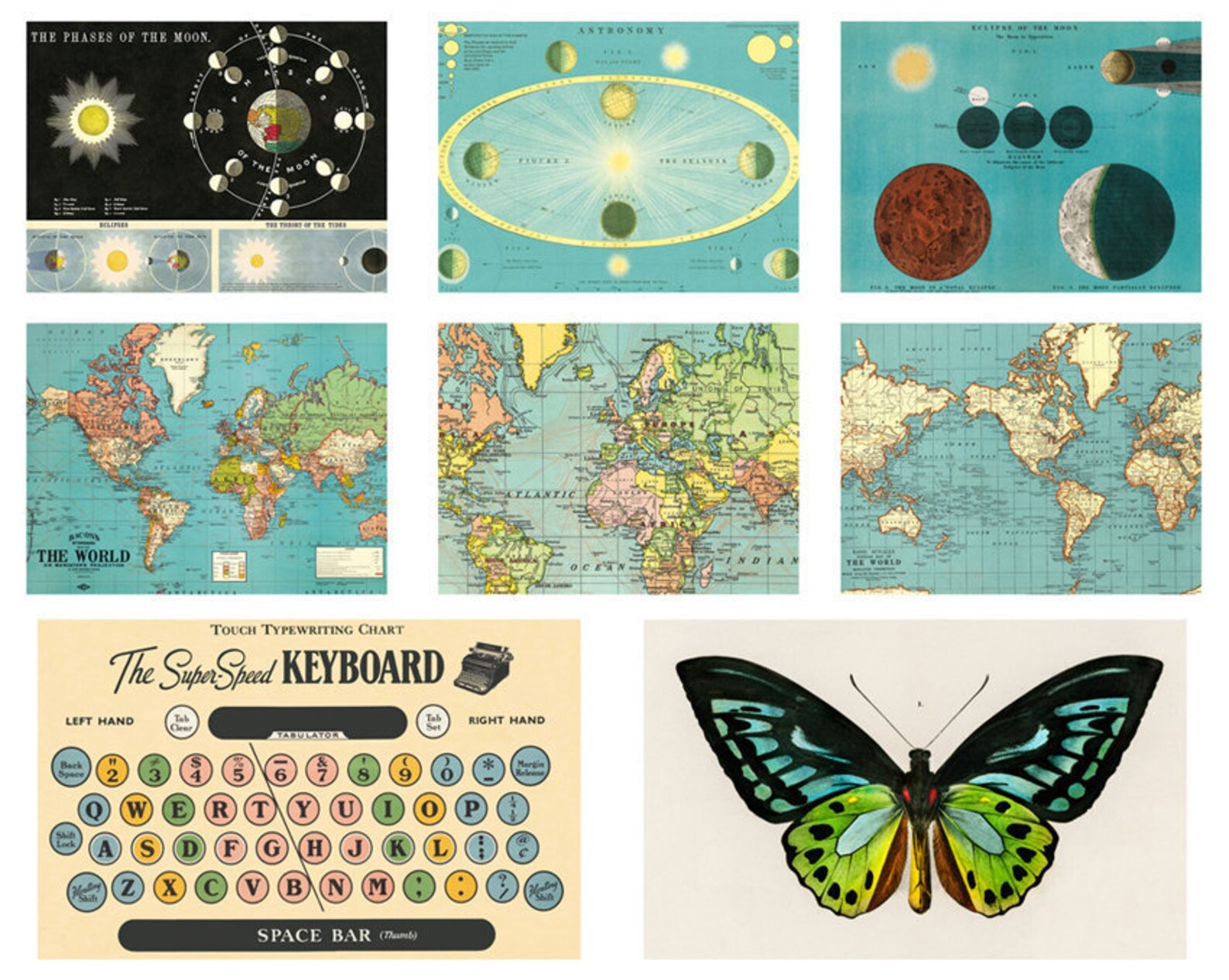 Vintage Ephemera Printable Cards. Printable Planner Kit. | Etsy