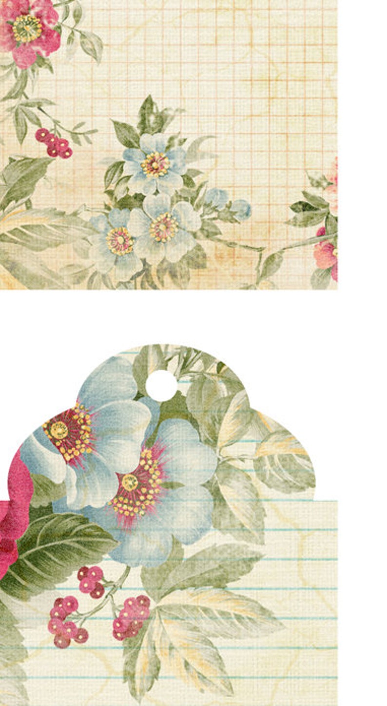 Floral Printable Gift Tags. Shabby Chic Digital Tags Sheet. - Etsy