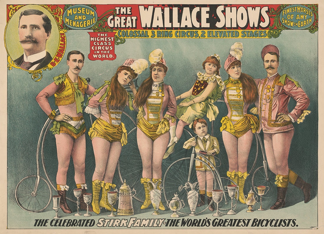 Antique Victorian Circus Performers Digital Print. 1898 Vintage CIRCUS  Printable Poster. Circus Cyclist Illustration. Printable Circus Theme - Etsy