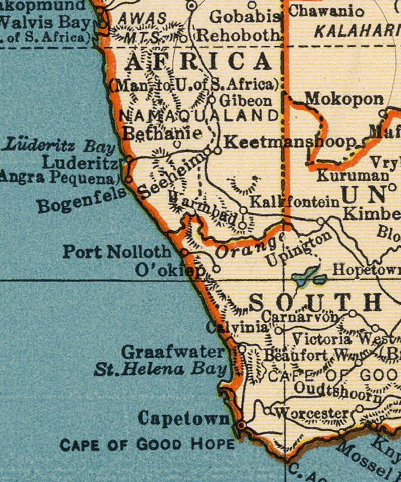 Africa digital map print. Antique printable Africa poster. image 2