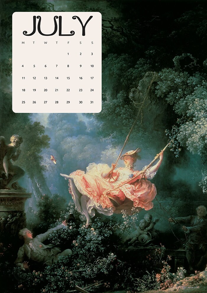 2022 Art Paintings Printable Calendar. Wall Calendar 2022 Etsy