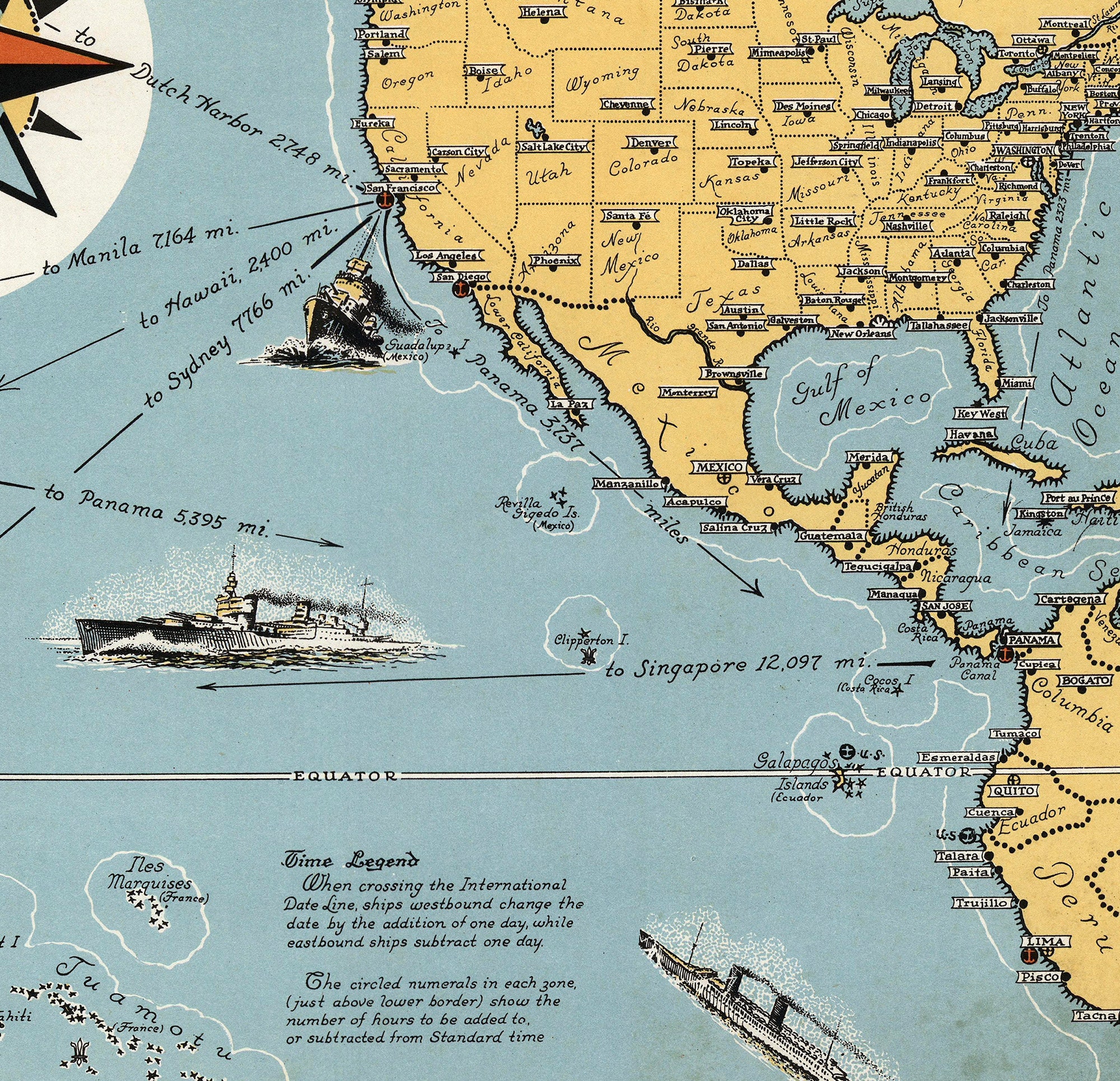 1942年第二次世界大戦の戦闘地図ポスター（ヴィンテージ）：絵入り世界