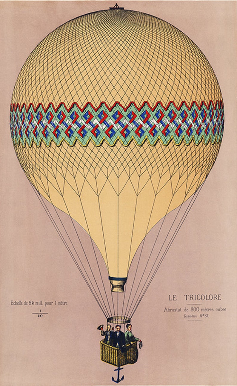 Vintage Hot Air Balloons Printable Posters Set 7 Hot Air Balloons