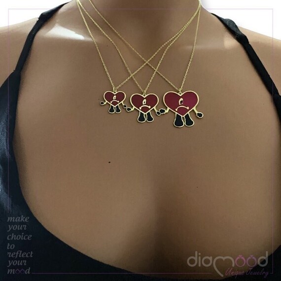 Buy Bad Bunny Un Verano Sin Ti Corazon Necklace Bad Bunny Necklace A Summer  Without You Love Necklace Sterling Silver Red Heart Necklace Online in  India - Etsy