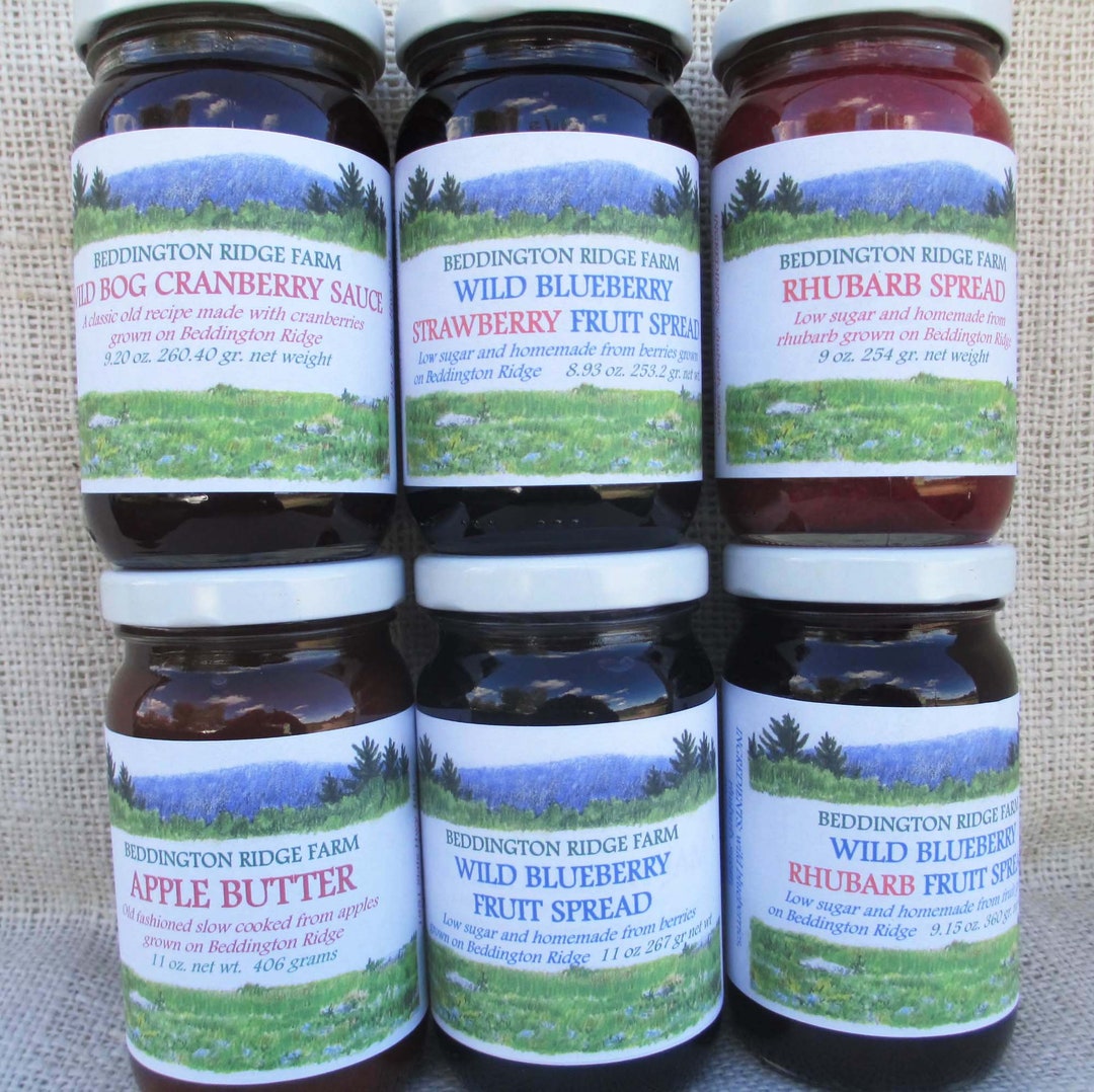 6 Jar Homemade Fruit Spread Variety Package/6 Jar Fruit Spread Variety