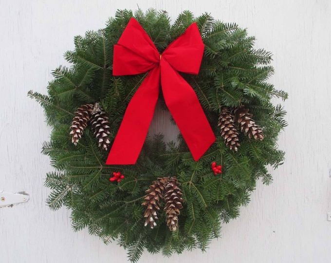 Traditional Maine Christmas Wreath/maine Balsam Fir Christmas Etsy