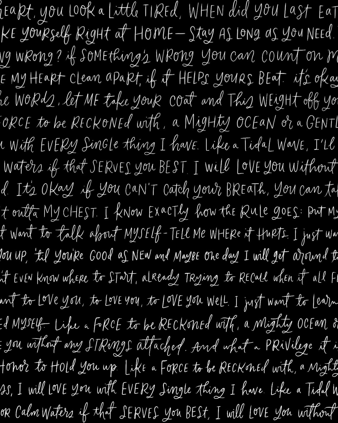 Sleeping at Last Lyrics two Handlettered Lyrics printable Etsy