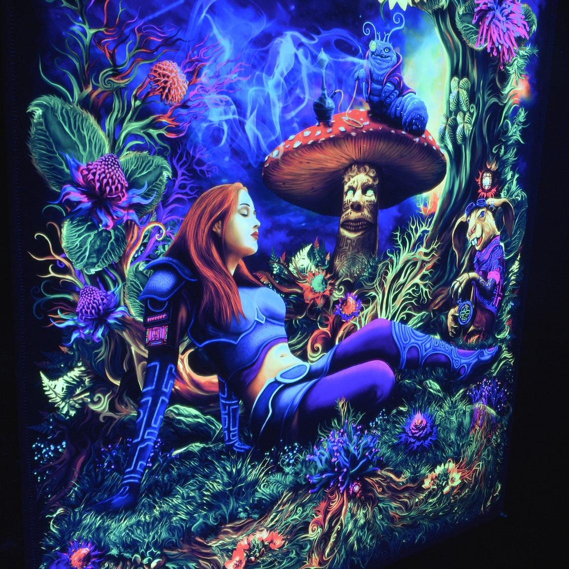 Psy Вackdrop Alice in a psychedelic wonderland UV Etsy