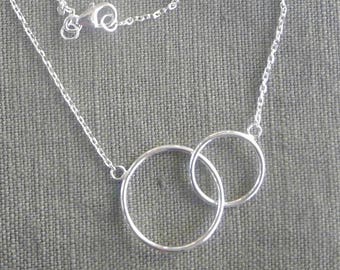 Collier ras de cou argent fin "Duo" pour Valentine ...