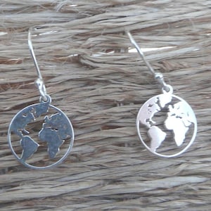 Silver hook earrings "Around the world"