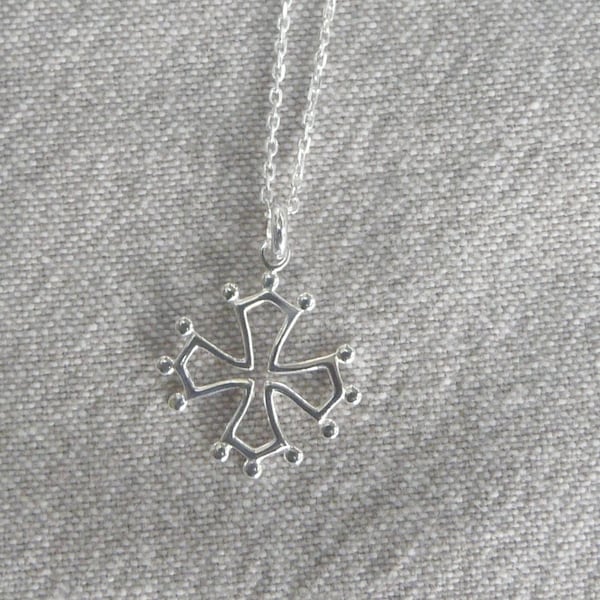 Collier argent "Croix Occitane"