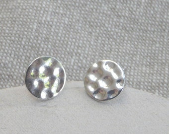 Boucles d'oreilles "Rond martelé" argent