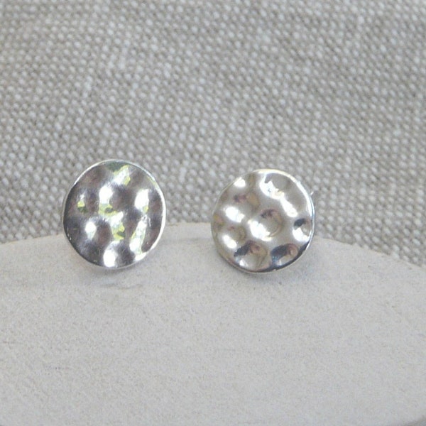 Boucles d'oreilles "Rond martelé" argent