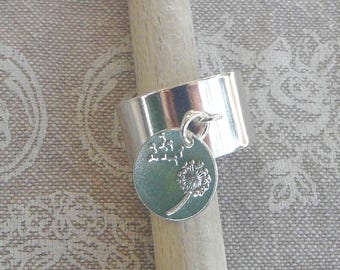 Large silver tassel ring “Make a wish”