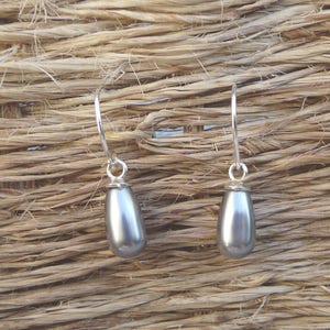 Boucles d'oreilles crochet argent Perle poire image 4