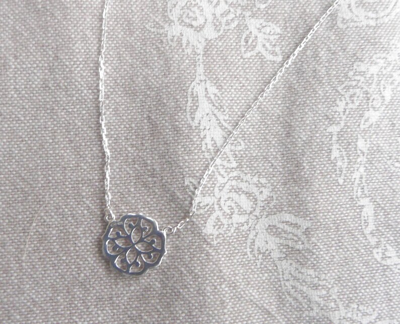 Ras of fine silver neck Rosace