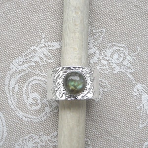 Bague Large En Argent 925 Avec Pierres - Occasion, Taille 49, Poids 12.59g