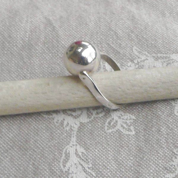 Bague  Argent  "Boule"