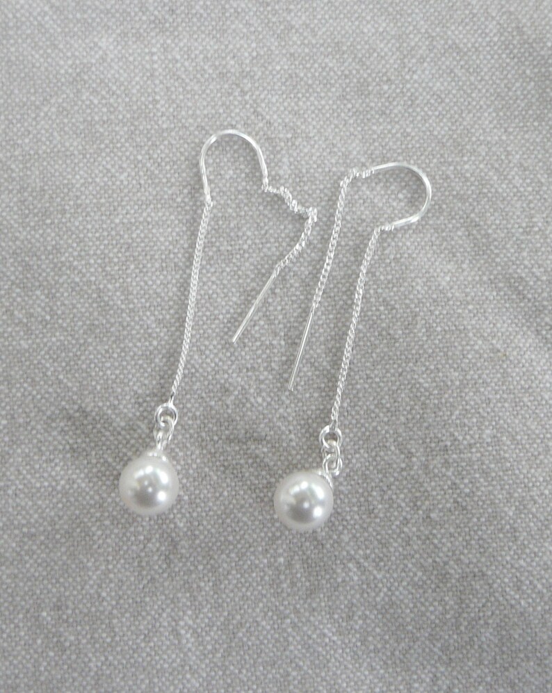 Silver chain loops Pearl Pearl
