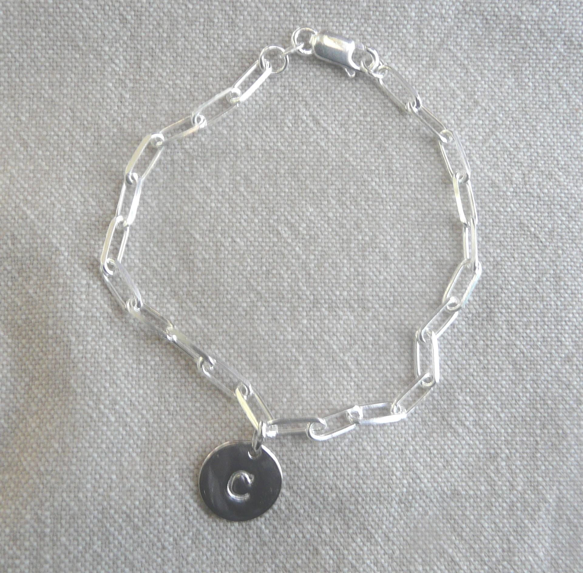 Bracelet Vintage Maillon Rectangle Bombé Couleur Or - Alliage, Style Rétro, Occasion Bon état