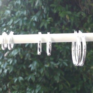 Pendientes de aro de plata de 3 mm de ancho
