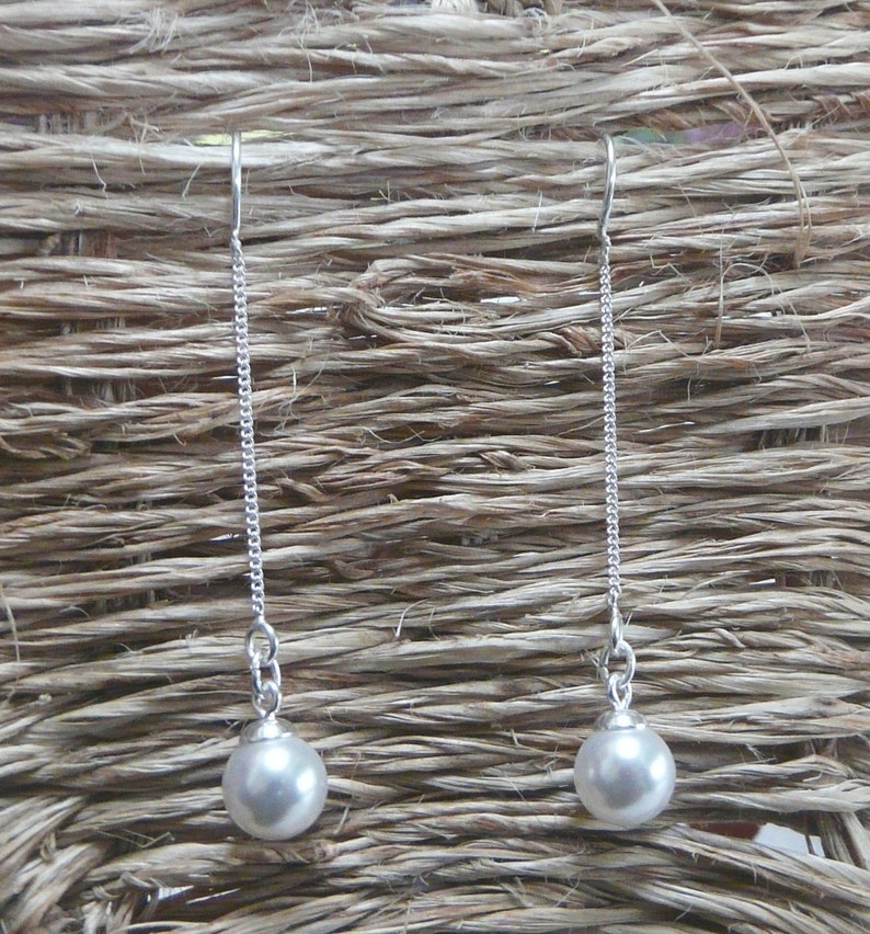 Silver chain loops Pearl Pearl
