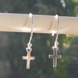 Small silver hoop &quot;Small cross&quot;