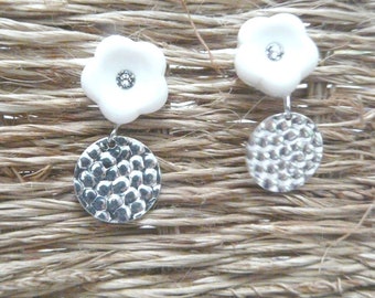 Boucles d'oreilles "Fleur strassée"