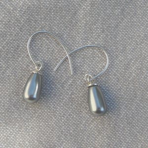 Boucles d'oreilles crochet argent Perle poire image 5