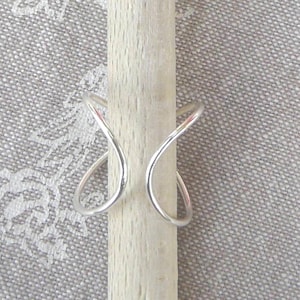 Bague argent réglable "Fil croisé"