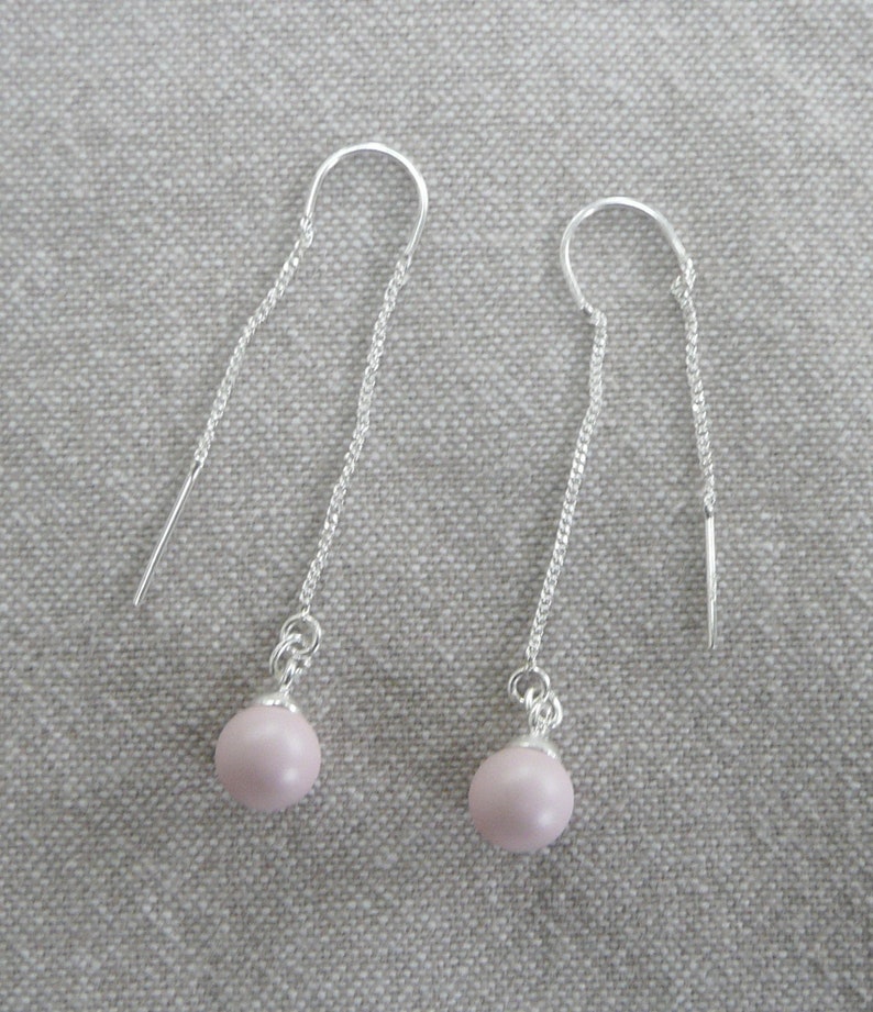 Silver chain loops Pearl Pearl