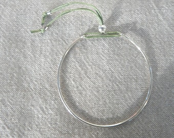 &quot;Minimalist&quot; rigid silver half bangle bracelet