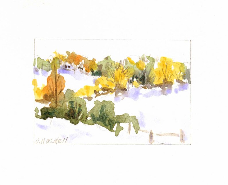 Hill Farm Original Watercolor image 1